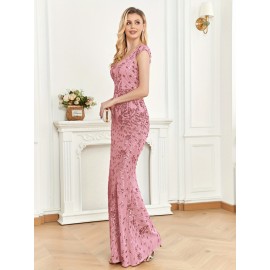 Elegant Beaded Mature Sleeveless Mermaid Dress for Summer Party Evening Formal High-End Luxury Bridesman Gown V Neck Wedding Sexy Tank Long Skirt