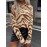 Zebra Striped Mock Neck Sweater, Elegant Long Sleeve Sweater For Fall & Winter, Women's Clothing