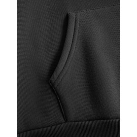 Plus Size smiling face Print Hoodie, Casual Fashion Sweatshirt, Hooded Pocket Drawstring Sweatshirt for Fall & Winter, Women's Clothing