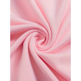 [5pcs Soft T-Shirts] 5pcs Plus Size Women's Soft Long Sleeve T-Shirts | Casual Round Neck Tops, Solid Color Basic Tees for Spring/Fall, Machine Washable | Black, Blue, White, Red, Pink, Ladies T Shirts, Seasonal Fashion, Simple Design, Comfortable Fit