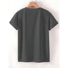 Creative Moon Cat Pattern Three-Piece Set: Family, Friends, Sisters - Printed Fashion Retro Style Women's Summer Casual Sporty Round Neck Short Sleeve T-Shirt in Multiple Colors