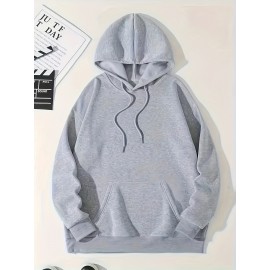 Plus Size Women'S Casual Hoodie with Bold Skull & Letter Print - Soft, Long Sleeve Pullover with Drawstring, Pockets, and 