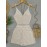 [Vintage Corset Top Set] Vintage Style Women's Elegant Sleeveless Corset Top & High-Waisted Shorts Set - Solid Color, Button Detail, Regular Fit, Spring/Summer Collection