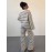 Women'S Spring/Autumn Two-Piece Set, Loose V-Neck and Drop Shoulder Long Sleeve T-Shirt with Elastic Striped Pants, Winter Pullover Outfit, Autumn and Winter Two-Piece Set