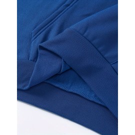 [Chicago U.S.A. Print Hoodie Set] Red Polyester Women's Chicago U.S.A. Letter Print Hoodie & Pants Set - Drawstring, Machine Washable Casual Outfit